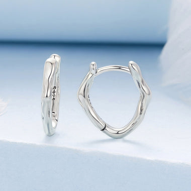 925 Sterling Silver Earrings with Oxidized Finish - 1.4x0.2cm for Women - 0