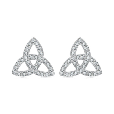 925 Sterling Silver White Gold Plated Pavé CZ Earrings
