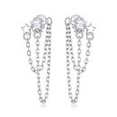 S925 Sterling Silver Pavé CZ Earrings, 0.9cm for Women-2