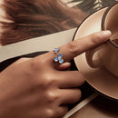 925 Sterling Silver Ring with Enamel Process and Pavé CZ - Stylish & Elegant Design for Women-5