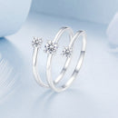 925 Sterling Silver White Gold Plated CZ Ring for Women-3