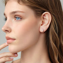 925 Sterling Silver Earrings with Pavé Setting CZ in White Gold for Women-7