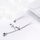 925 Sterling Silver Necklace 38-45cm with 1.4*2.5cm Pendant for Women-5