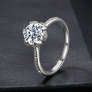 925 Sterling Silver Moissanite Ring 1ct Size 6 White Gold Plated for Women-2