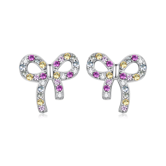 925 Sterling Silver White Gold Plated Pavé Setting CZ Earrings 1.0cm for Women