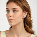 925 Sterling Silver Earrings with Pavé Setting CZ in Oxidized Silver-7