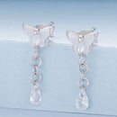 925 Sterling Silver & Brass Earrings with White Gold Plating, 2.0x0.8cm for Women-2