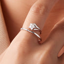 925 Sterling Silver White Gold Plated Pavé CZ Star Ring for Women-4
