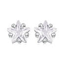 925 Sterling Silver White Gold Plated Earrings 0.5cm with CZ-1