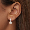 925 Sterling Silver Earrings with Quality Shell Pearl and CZ for Women-6