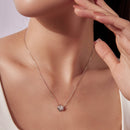925 Sterling Silver Moissanite 0.5 Carat White Gold Plated Necklace for Women-7