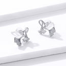 925 Sterling Silver Plated Platinum Wiredrawing Earrings-3