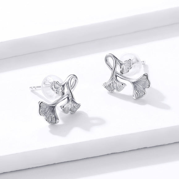 925 Sterling Silver Plated Platinum Wiredrawing Earrings