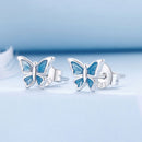 S925 Sterling Silver Earrings with Enamel Process, 6*8mm, Plated Platinum for Women-3