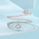 925 Sterling Silver Pavé Setting CZ Oxidized Ring for Women-5