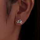 925 Sterling Silver Earrings with Pavé CZ and White Gold Plating, Size 0.9*1.3 cm for Women-7