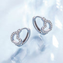 925 Sterling Silver Blue Pavé Setting CZ Earrings 12x8mm for Women-5