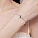 925 Sterling Silver Bracelet with CZ Pendants 150mm + 60mm Adjustable Size-7