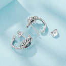 925 Sterling Silver Oxidized Earrings with Pavé CZ for Women-4