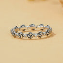 925 Sterling Silver Ring with Pavé Setting CZ - Size 6.0 - Oxidized Silver-1