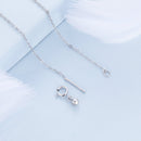 925 Sterling Silver Adjustable Moonstone Necklace with CZ Accents for Women-4