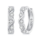 925 Sterling Silver Earrings with Platinum Plating and CZ - Stylish and Elegant Design for Women-2