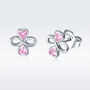 925 Sterling Silver Platinum Plated Pavé Setting CZ Earrings-6