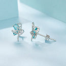 925 Sterling Silver White Gold Plated 1.0x0.7cm CZ Earrings for Women-4