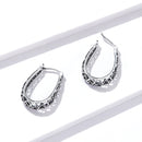 925 Sterling Silver Earrings 2.3*0.4cm Oxidized Silver for Women-5