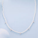 925 Sterling Silver Necklace with Pavé Setting CZ & Synthetic Pearl for Women-3