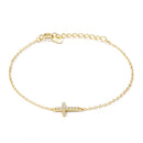 925 Sterling Silver Bracelet with Pavé Setting CZ, 155+25mm for Women-4
