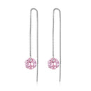 925 Sterling Silver Earrings with 0.8cm Main Stone and CZ for Women-2