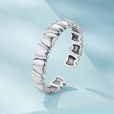 925 Sterling Silver Oxidized Silver Ring Women 0.42cm Width - 0