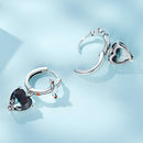 925 Sterling Silver Earrings with Pavé Setting CZ - Oxidized Silver - 2.3cm x 0.9cm - For Women-4