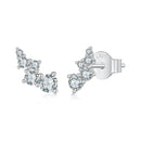 925 Sterling Silver Moissanite Earrings with White Gold Plating for Women-1