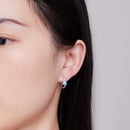 925 Sterling Silver Enamel CZ Earrings 14x6mm for Women-7