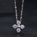 925 Sterling Silver & White Gold Plated Moissanite Necklace 40+5cm for Women-4