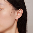 925 Sterling Silver Rose Gold Plated Earrings with CZ in Pavé Setting-8