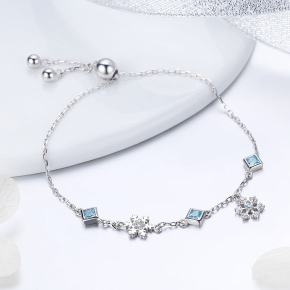925 Sterling Silver Adjustable Bracelet for Women - 22cm