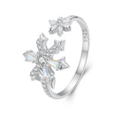 925 Sterling Silver Ring with White Gold Plating and CZ for Women-3