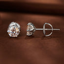 925 Sterling Silver 6.5mm Moissanite Earrings for Women-6