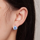 925 Sterling Silver Earrings with Enamel and Pavé Setting, 10mm for Women-8
