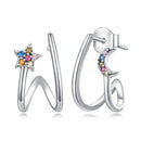 925 Sterling Silver Earrings with Pavé Setting CZ, 1.3*0.9cm, for Women-3