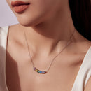 925 Sterling Silver White Gold Plated 40+5cm Necklace with Pavé Setting CZ for Women-7
