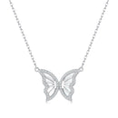 S925 Sterling Silver Plated Nacre & CZ Necklace, 40+5cm for Women-1
