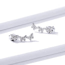 925 Sterling Silver Earrings - 1.4x0.5 cm - Platinum Plated for Women-5