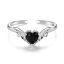 925 Sterling Silver Oxidized Pendant CZ Ring-1