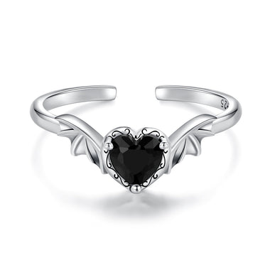 925 Sterling Silver Oxidized Pendant CZ Ring