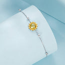925 Sterling Silver White Gold Plated Bracelet with Transparent Glass Charm for Women-3