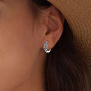 925 Sterling Silver Oxidized Earrings 12*5mm-6